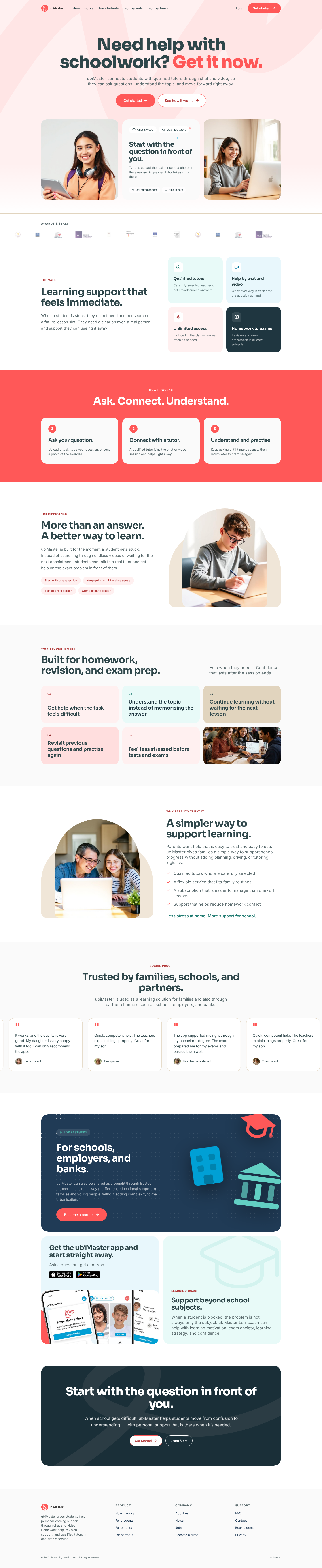 ubiMaster homepage before
